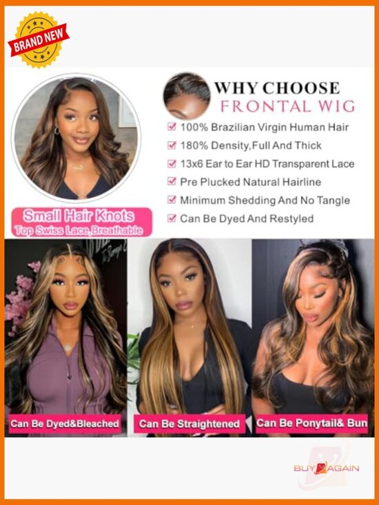 13x6 Ombre Body Wave Lace Front Wig 180% Density HD Transparent Lace Human Hair main image 6